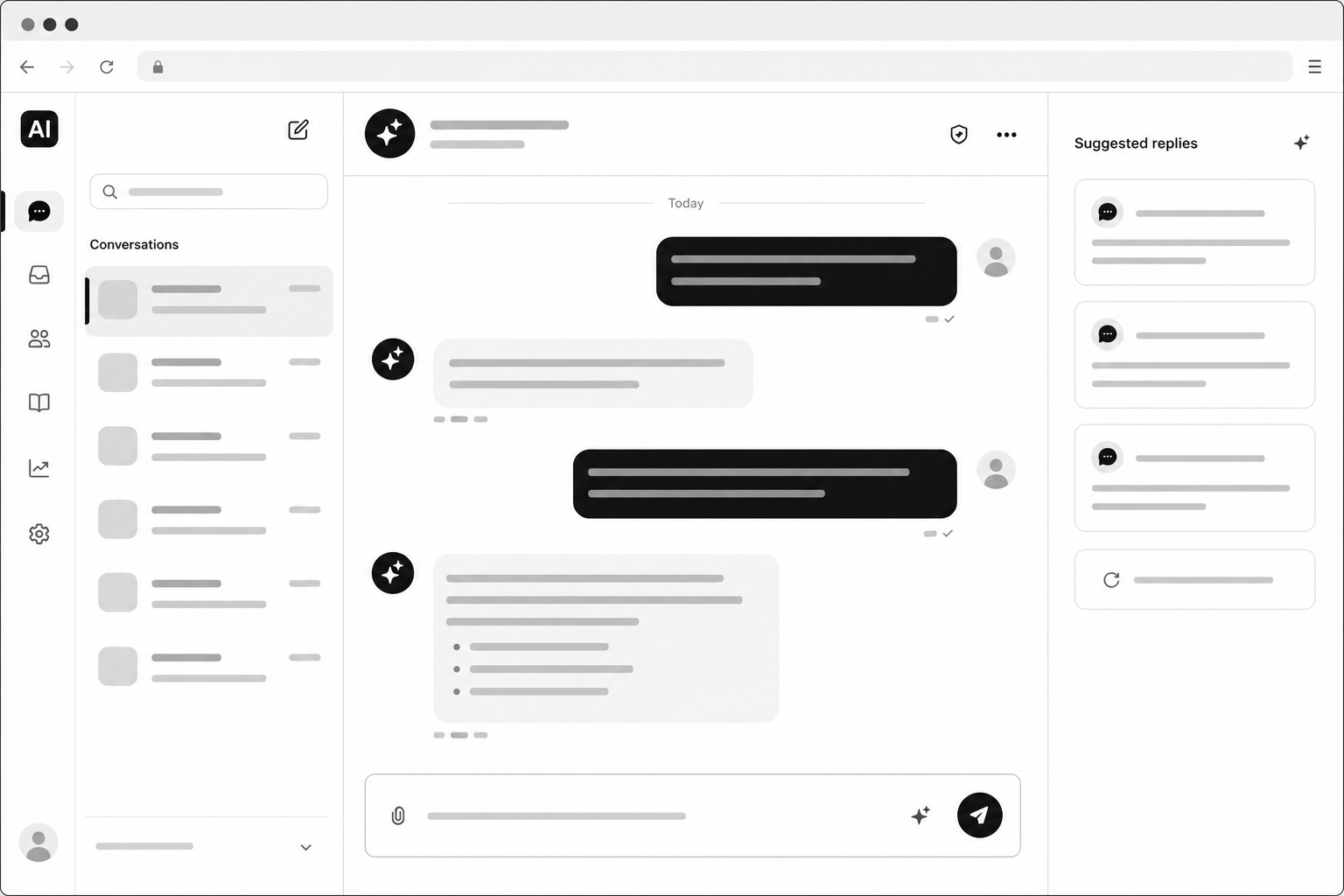 AI-Powered Support Assistant — interface by WebendGo